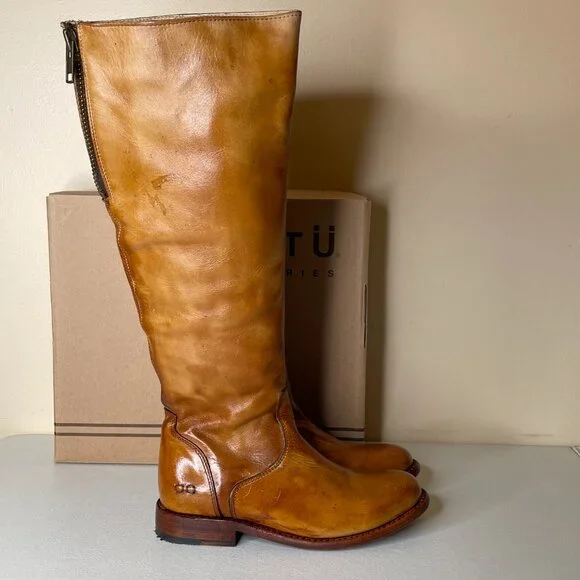 BED STU Tess Distressed Leather Riding Boots Size 8 - Picture 5 of 16